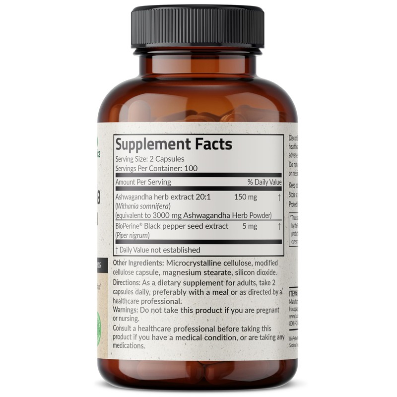 Futurebiotics Ashwagandha Extra Strength Stress & Mood Support with BioPerine