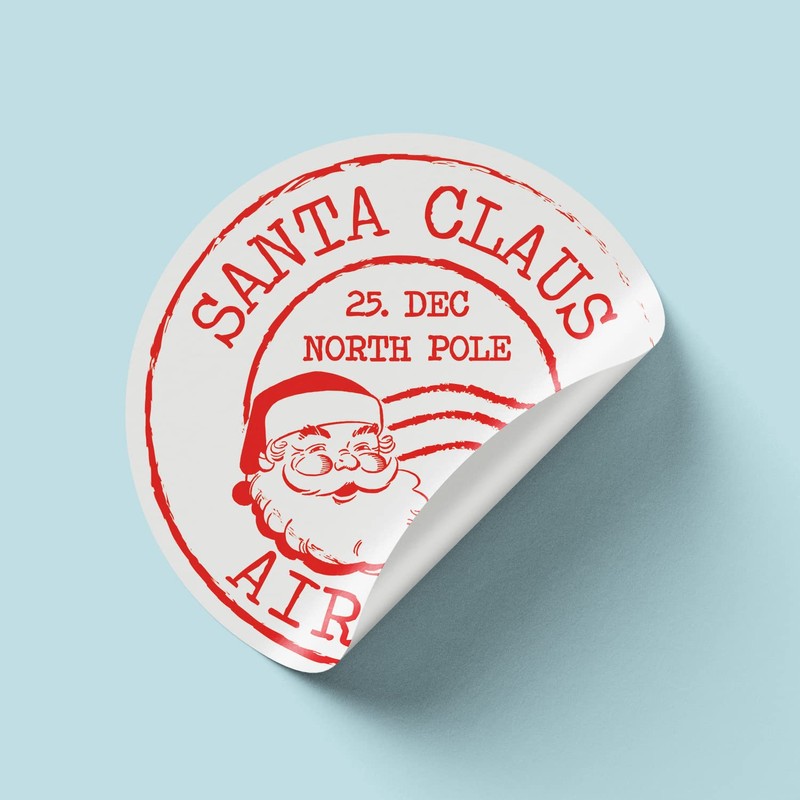 Gelz 30 x Small Santa AIR Mail Christmas Stickers Gift