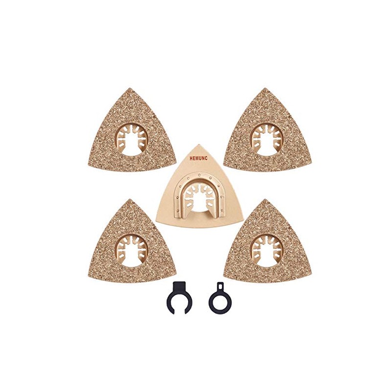 Oscillating Tool Blades, HEMUNC 5pcs Universal Triangle Carbide Oscillating Multitool