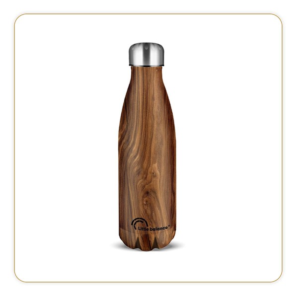 LITTLE BALANCE 8435, Edelstahl-Trinkflasche, 500 ml, wiederverwendbar, hält 12 Stunden