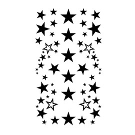 MapofBeauty 2 pcs Black Star Temporary Waterproof Tattoo Sticker
