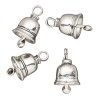 Platinum Charm, 4 Antiqued Silver Plated Pewter 16x12mm Bell Drop
