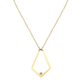 RAMUS KATEN Dainty Ring 14K Gold Plated Necklace Holder Ring Pendant Necklace Keeper With Birthstone for Women Jewelry, Stainless Steel, No Gemstone