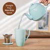 Toptier Ceramic Teapot, Large Tea Pot with Stainless Steel Infuser,