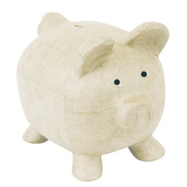 Décopatch MA018C M Paper Mache Holder Piggy Bank 26 x 19.5 x 22.5 cm for Decorating 1 Piece Cardboard Brown