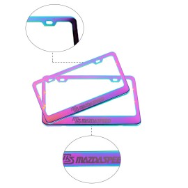 Unbranded 1Pcs UNIVERSAL Mazdaspeed Neo Stainless Steel License Plate Frame With Screw Cap