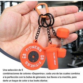 2PCS Llavero Gym Fitness, Colorido Juego de Llaveros de Fitness con Mini Pesas de Plastico, Ganchos para llaveros, Regalo para Gym Rats