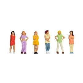 NOCH Female Teens Hand Coloured Model Figures for TT 1:120, Vivid Scene Design with Youthful Charm