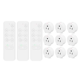 Wireless Remote Control Outlet Switch,NineLeaf Remote Light Switch,Remote Control Outlet Plug Adapter with Remote for Lamps and Household Appliances,No Wire Required,500FT Long Range(3Remotes+9Plugs)