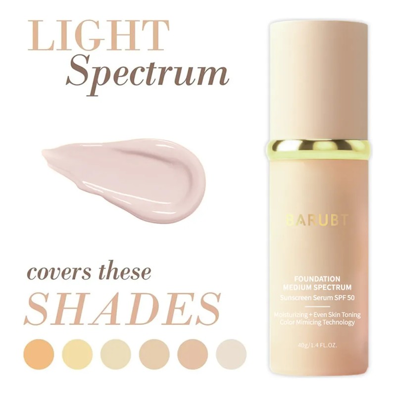 Barubt Base Maquillaje Liquido 4en1 Crema Corrector Spf 50 Blanco