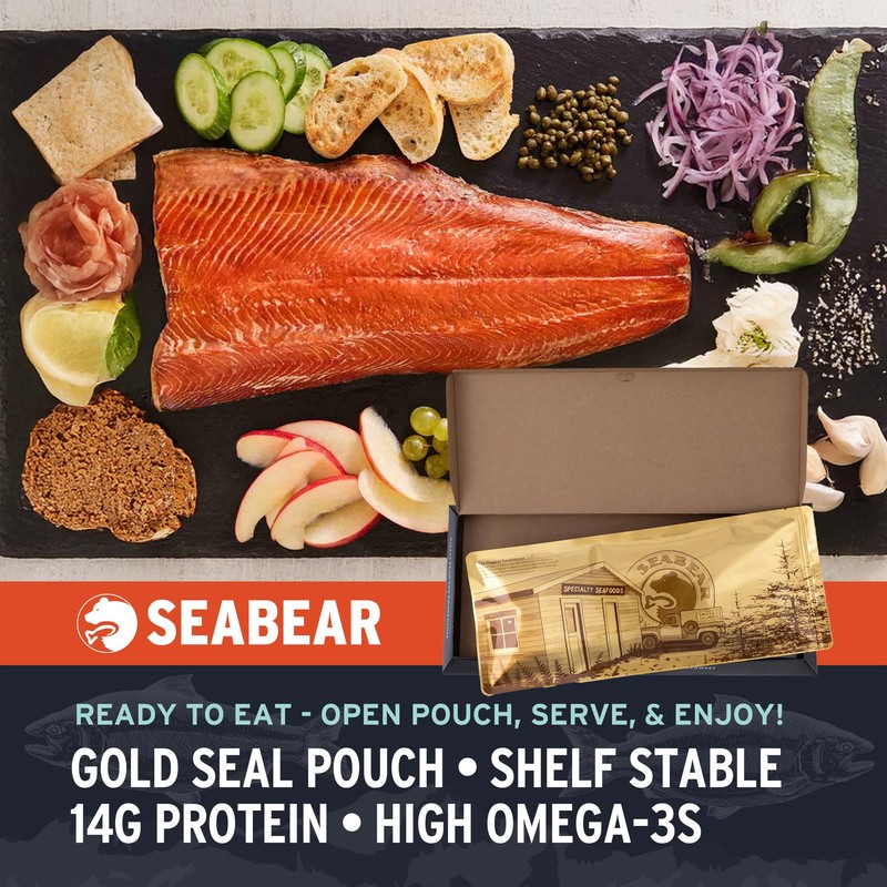 SeaBear Smoked Wild King Salmon 1 Pound Fillet Gift Box