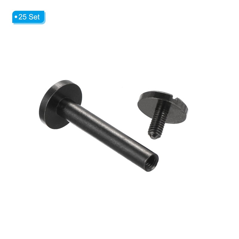 PATIKIL 25 Sets Chicago Screws, 25mm L Chicago Screw with
