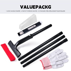 FOSHIO LangGriff Tapetenentferner 6" Schaber mit 20PCS Klinge Tapetenschaber Und 150cm Verlängerungsstänge Farbschaber für Entfernen Reinigen von Farbe Kleber Glas Aufkleber