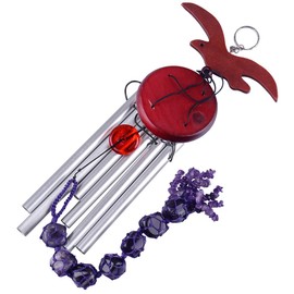 mookaitedecor Amethyst Wind Chimes, 60 cm Outdoor Wind Chimes with 6 Aluminium Tubes for Garden, Balcony, Patio and Home Decor