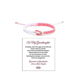 DivaGlamz To My Granddaughter-Infinity Forever Love Heart Bracelet, Natural Emperor Stone Double Layer Purple Beaded Woven Wrap Bracelets Adjustable Mind Peace Gift Jewelry (Pink knot)