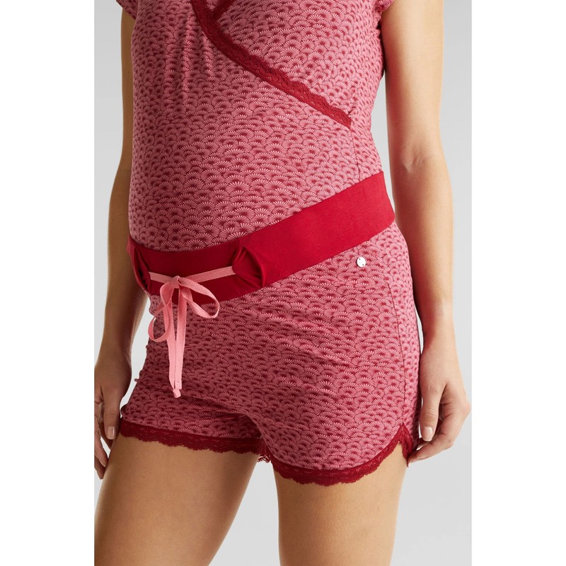 ESPRIT Maternity Women's Shorts Jersey Utb AOP Maternity Shorts, Pink