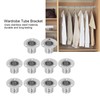 10Set Flanged Holder Base Thicken Stainless Steel Closet Rod Tube