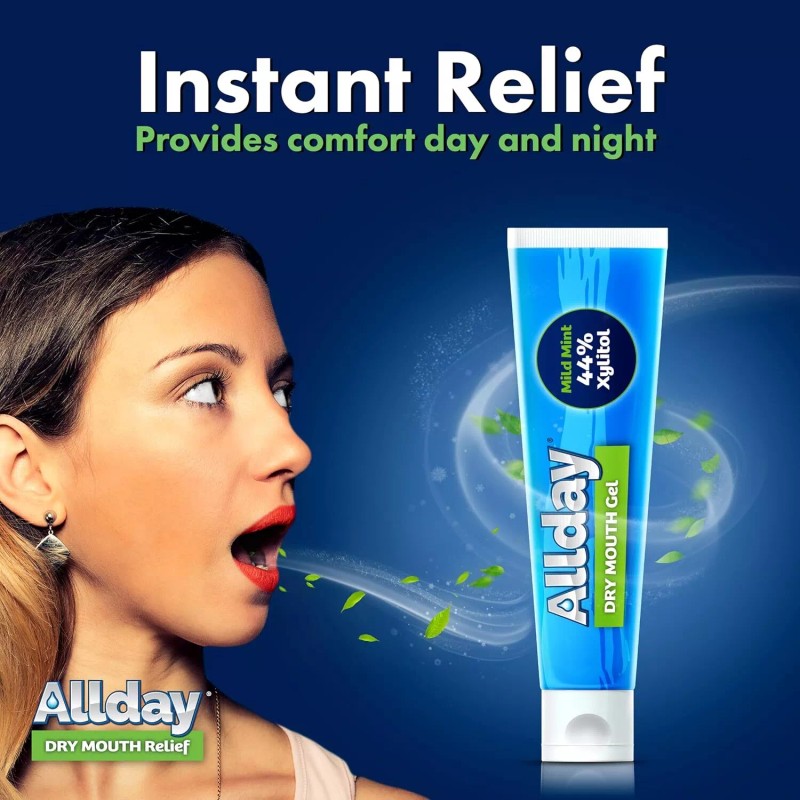 Allday Dry Mouth Gel - Maximum Strength Xylitol, Fast Acting,