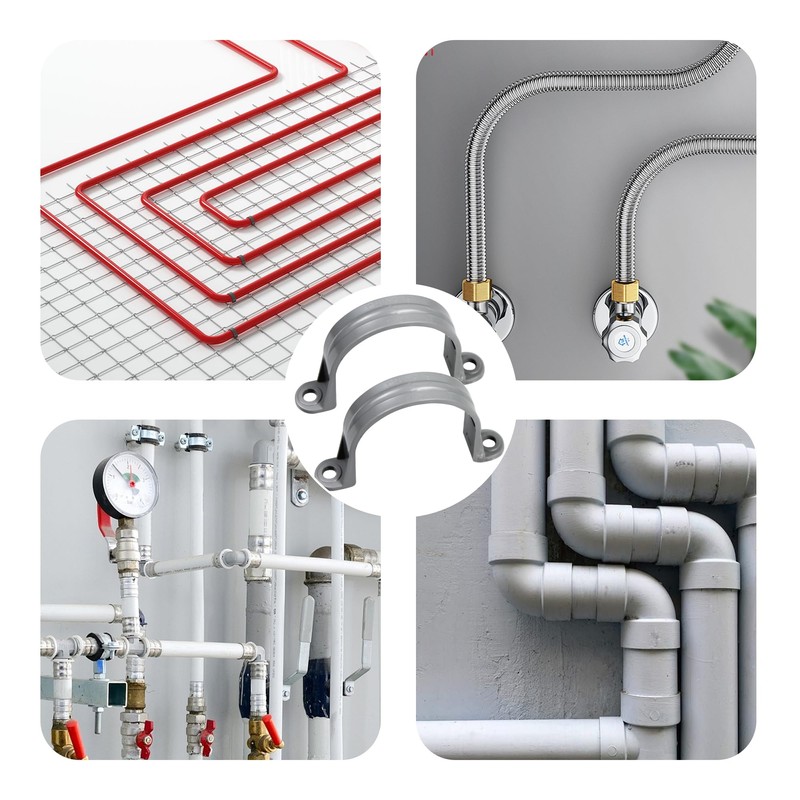 PDETVEO 10PCS 2 Inch PVC Pipe Straps, Plastic Pipe Clamps,