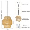 HMVPL Battery Operated Chandelier with Hook, Bamboo Outdoor Battery Operated