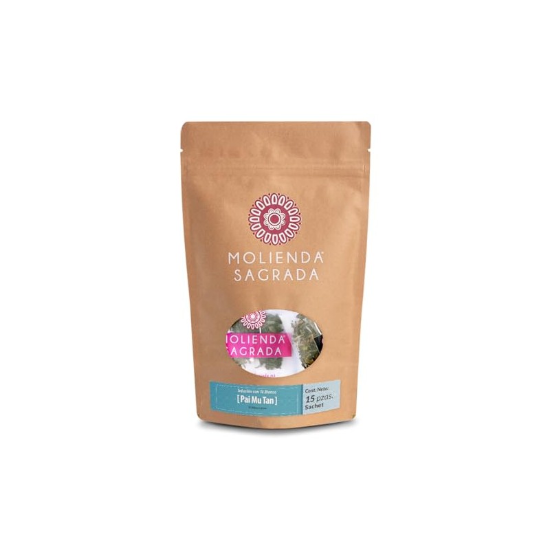 Molienda Sagrada, Té Blanco Premium, Pai Mu Tan, 15 sachets