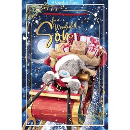 Me To You Bear 3D Holographic Wonderful Son Christmas Card