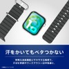 TRINITY トリニティ 互換品 肌触りさらさら 消臭機能付き エラストマーウェーブバンド AppleWatch42mm/41mm/40mm/38mm用 TR-AW26S-ABEW-BK