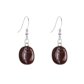 JDONL Funny Simulation Resin Coffee Bean Drop Dangle Earrings for Women Coffee Lover Jewelry (Brown)