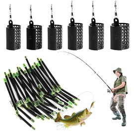 Pack of 20 Anti-Tangle Boom Feeder Basket Fishing 30 g 6 Pieces Feeder Basket Fishing Accessories Feeding Basket Assembly Orbicular Feeder Basket 40 g with Rotating Ring 10/15/20/30/40/50 g for