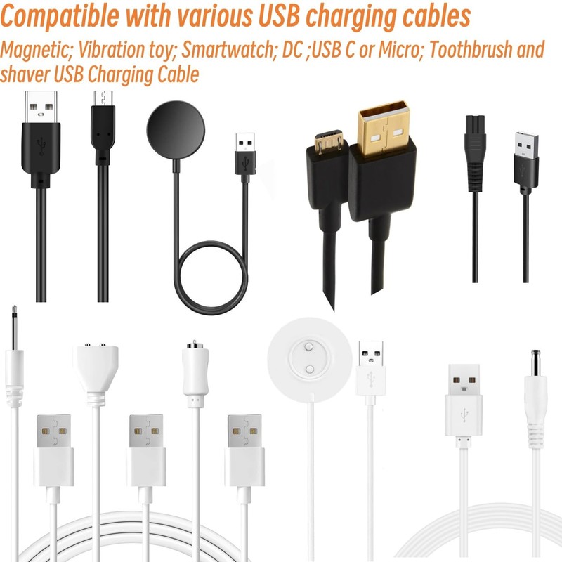 EGK 5V USB Charger, for Rose/DC/Magnetic/Massage Stick/Smartwatch/Various Toys USB Charging
