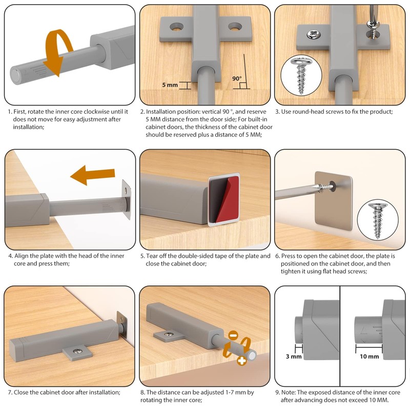 zalati Slide Latch Open Silent Closer for Cupboard Drawer Wardrobe