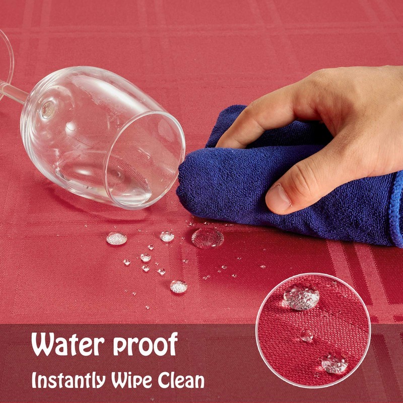 Mebakuk Jacquard Plaid Table Cloth Rectangle Modern Tablecloth Waterproof Anti-Shrink