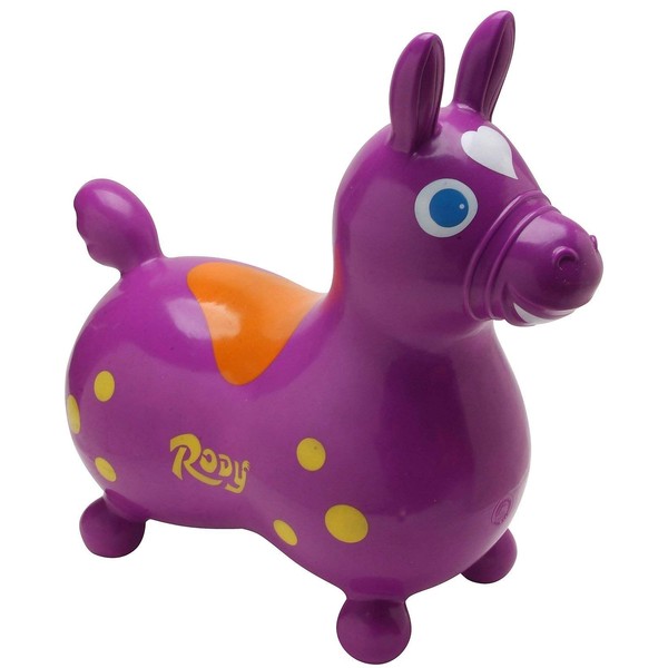 GYMNIC - Rody Bounce Horse, Hopping Ride on Horse for Toddler, Inflatable Horse, Bouncy Animals for Toddlers and Children, Outdoor Toys, Purple