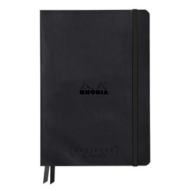 RHODIA 194440C - Bullet Journal Goalbook Creation Black Rigid Notebook - A5 15.5x21x2 cm - Dotted Dot - 160 pages Clairefontaine Maya Smooth Black Paper 120 g/m - 2 Ribbons - Faux Leather Cover