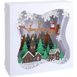 Kesote Christmas Cards, 3D Cards, Pop Up Cards, Message Cards, Santa Christmas Tree, Snowboarding, Deer, Snowflakes, White Christmas