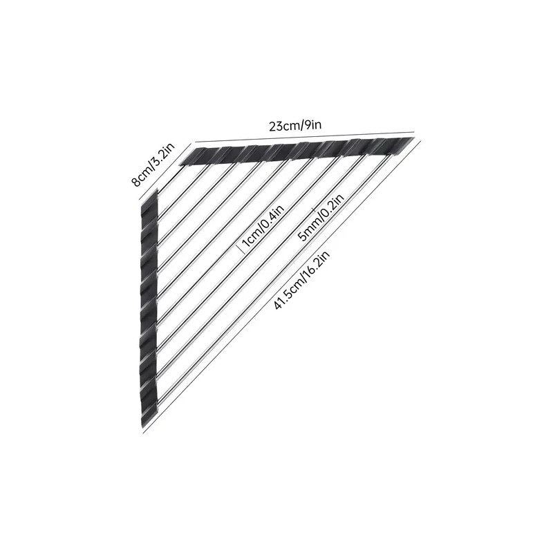 Escurreplatos Triangular Enrollable Plegable Para Fregadero
