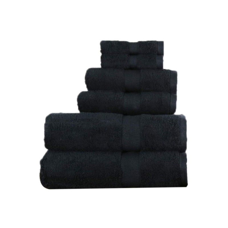 aztex Egyptian Range, 100% Cotton Towels - Bath Towel, Black