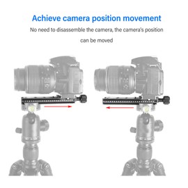 Camera Rail Nodal Slide Quick Release Plate, 150mm Professional Rail Nodal Slide with 1/4in Screw Hole, Built in Bubble Level for Arca