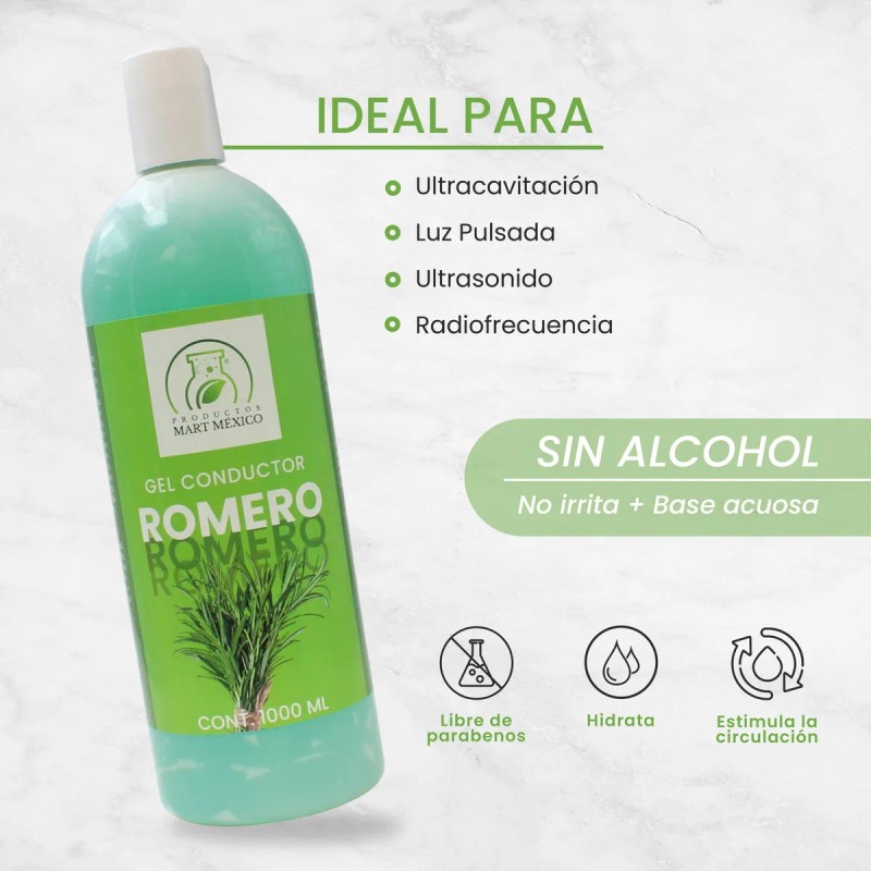 Gel Conductor De Romero Facial & Corporal Aparatología 1 L