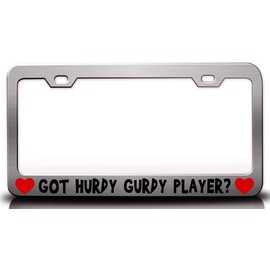 Custom Brother - GOT Hurdy Gurdy Player w/Heart Music Musician Metal Car SUV Truck License Plate Frame Ch s20