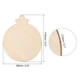 PATIKIL Wooden Embellishments, 50 Pack Bulb Shape Wood Cutout Hanging Ornaments with Twine for DIY Crafts Decor Party Christmas Decorations