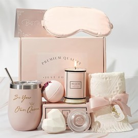 LUNA PARK-6Pzs Regalos de Cumpleaños para Mujeres，kit spa，kit de baño mujera，regalos para mujer，set de regalo para mujer，regalos para novia，mamá，regalo mujer，Regalos festivos (Rosa Clara)