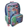 Ruz Stitch 16" Backpack With Detachable Lunch Box Black-Blue