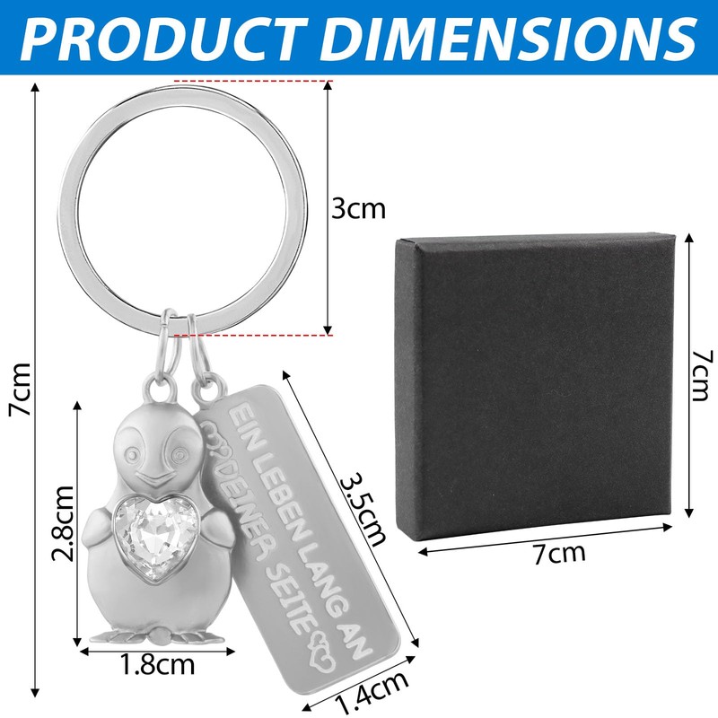 Penguin Keyring with Engraving "Ein Leben Lang an Deiner Seite"