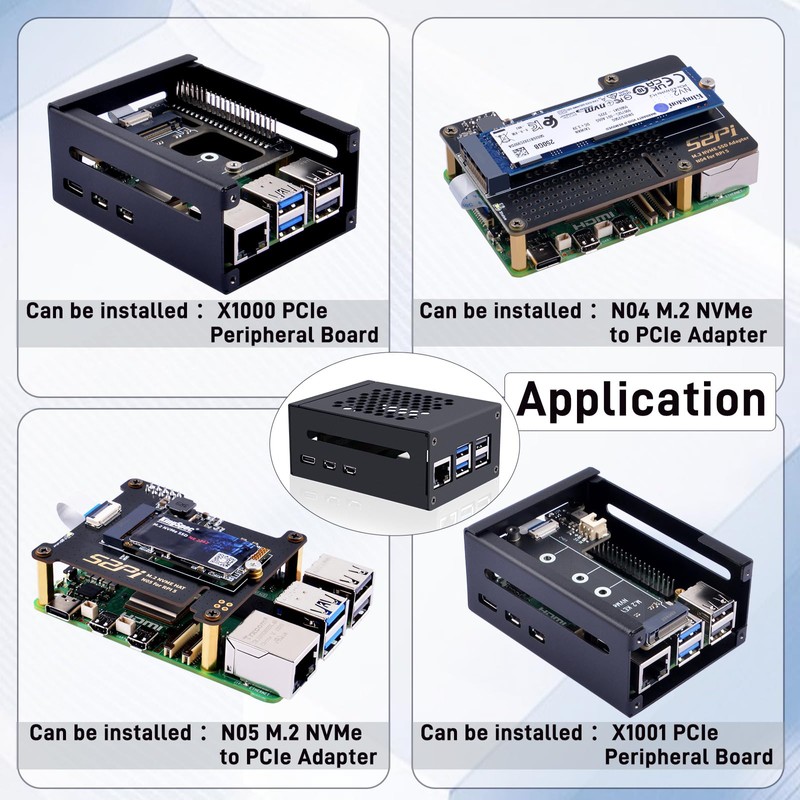 GeeekPi Metal Case for Raspberry Pi 5, Support PCIe to