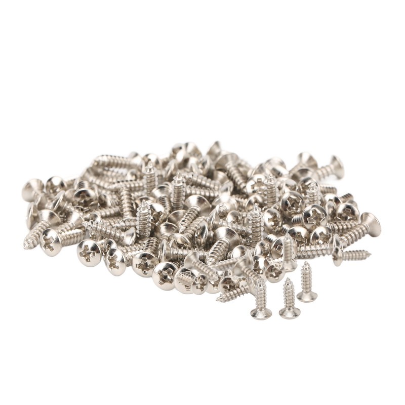 100PCS Guitar Pickguard Screws Metal Guard Plate Mounting Screw Electric