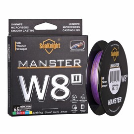 Seaknight W8 II 8 Strands Braided Lines 150M Smooth PE Braid Multifilament Wire Carp Fishing Lines Double Coating UV-proof Saltwater-proof Fishing Line for Sea Fishing 15-100LB