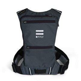 FITLY Minimalist Running Pack For Men & Women - Lightweight Running Vest Phone Holder, Storage, Thoracic Belt - Carry Personal Items - Running Backpack for Sub45 Runs, Hikes - (Classy Black)