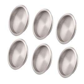 KOVOSCH 6 Pack Closet Door Finger Pull Satin Nickel- 2-1/8” Round Sliding Finger Door Pull, Easy Snap-in Installation
