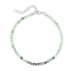 Unique Gems Women's Anklet Gemstone Anklet Diameter 4 mm Chakra Beads Gem-Cut Jeweller's Quality, Gemstone, Free selection
